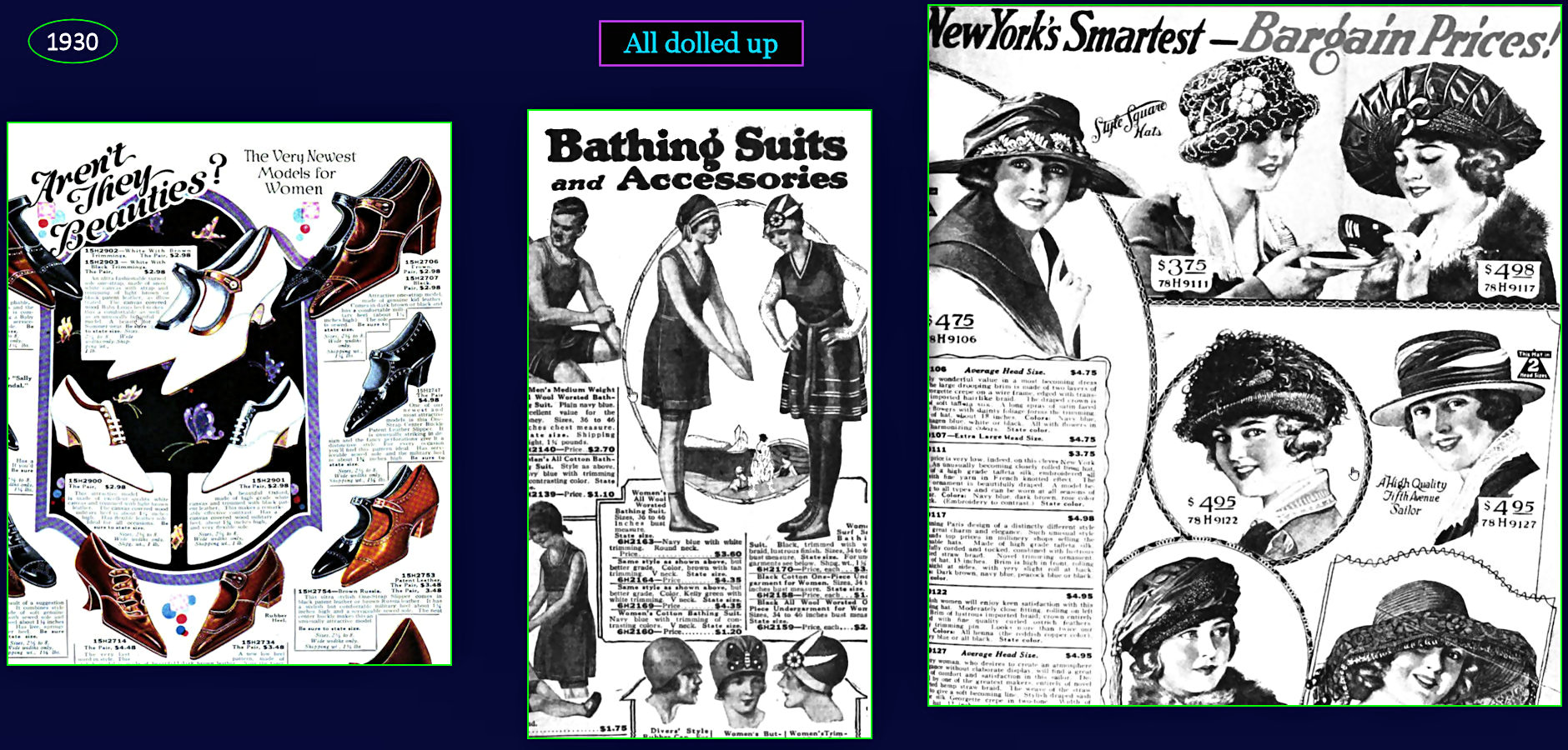 Sears women's clothing, 1930